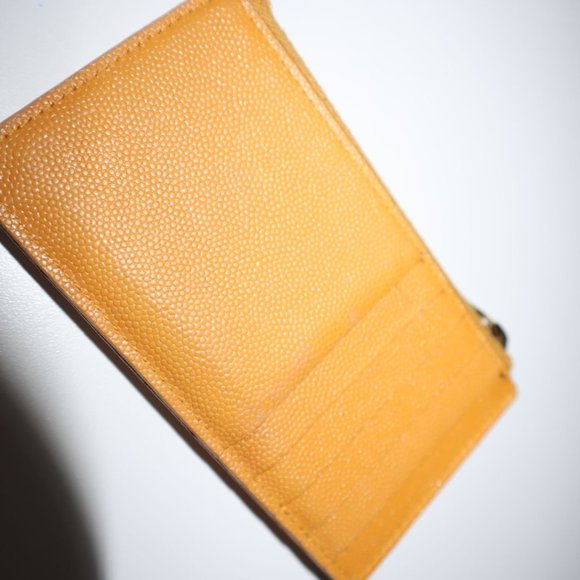 Saint Laurent Monogram Fragments Zip Card Holder Matelasse Chevron Leather - Picture 5 of 7